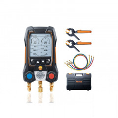 Testo 550s (0564 5503) - цифровой манометрический коллектор и смарт-зонды зажимы температуры и набор из трёх заправочных шлангов
