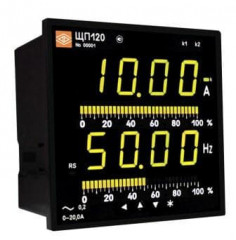 Прибор щитовой цифровой электроизмерительный ЩМ120-100В-5А-220ВУ-RSх-RE-4П-К-х-х
