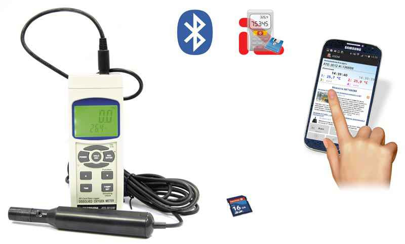 АТЕ-3012BT кислородомер-регистратор с Bluetooth интерфейсом