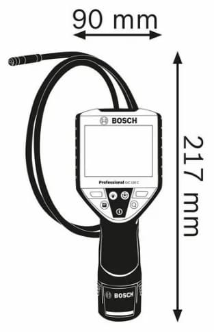 Габариты видеоскопа GIC 120 C + 12 V + L-Boxx Bosch